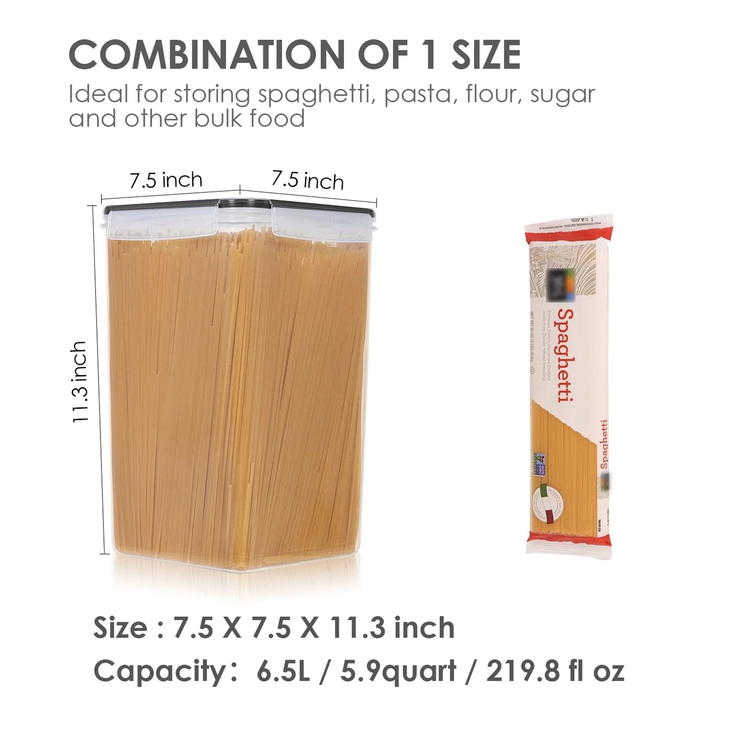 Vtopmart Airtight Pantry Canisters (4-Pack, 6.5L)