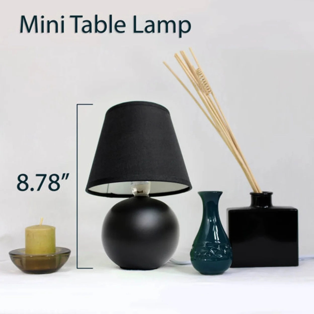 Stonies Stone Look Bedside Lamp Set (White, 2-Pack)