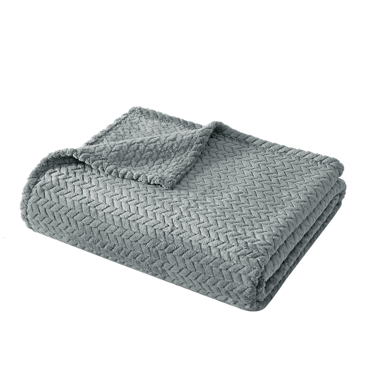 Mainstays Cozy Textured Plush Throw Blanket (Grey, 50"x60")
