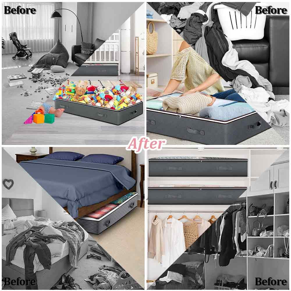Under Bed Storage Bags (4-Pack, 90L)
