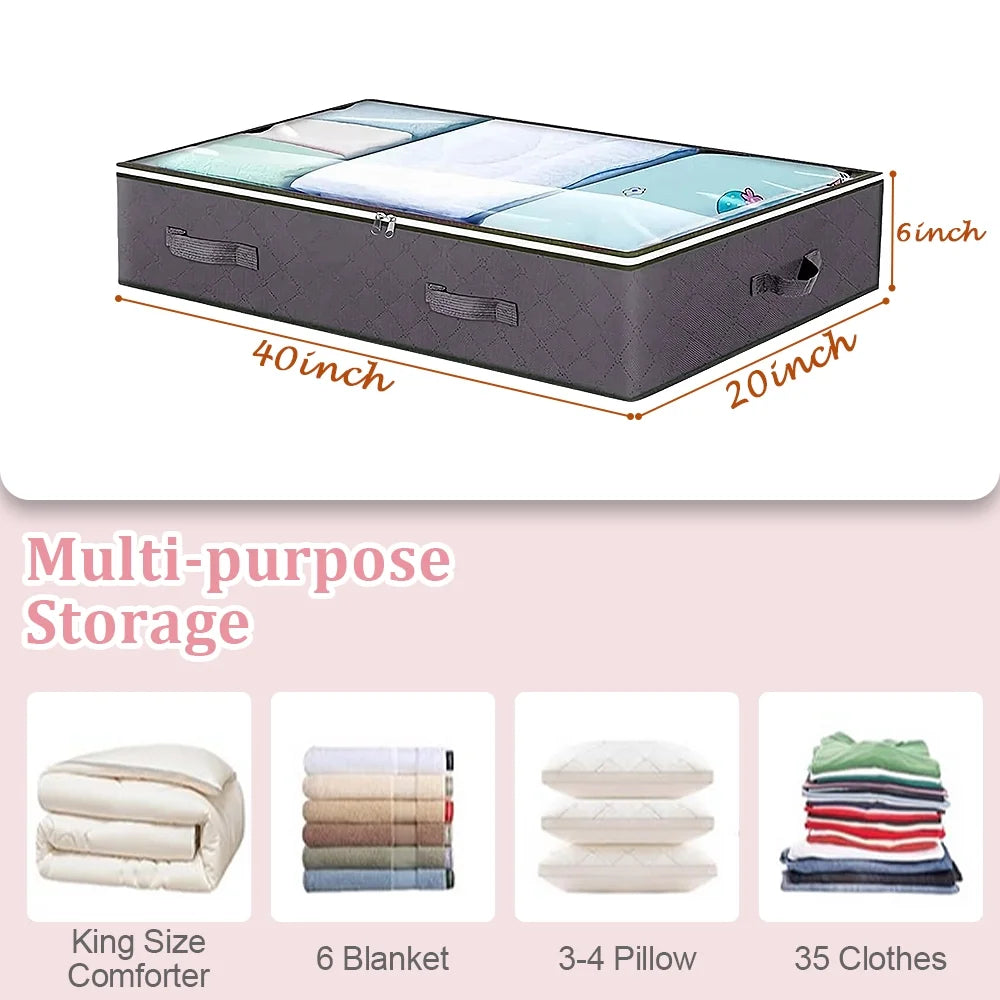 Under Bed Storage Bags (4-Pack, 90L)