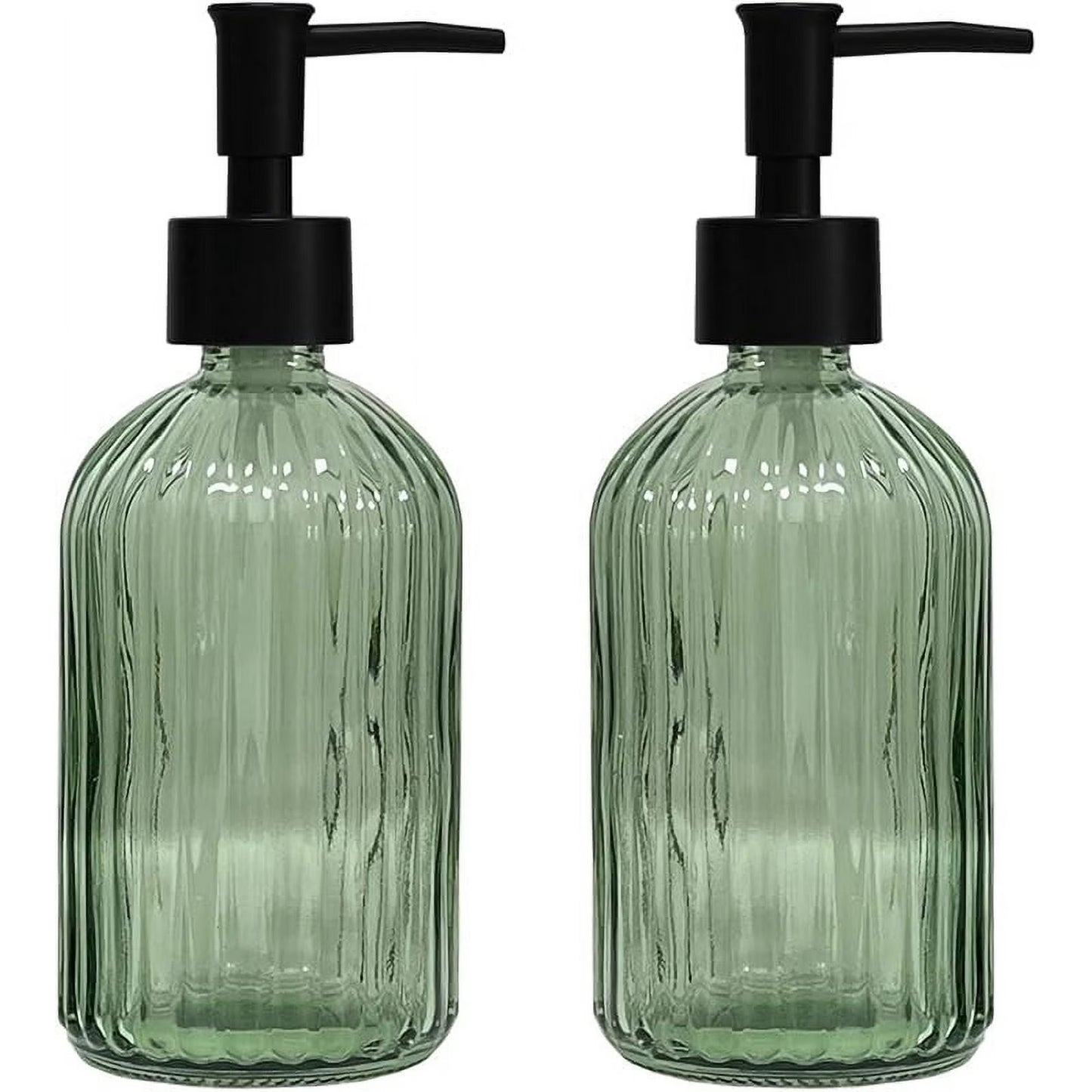 Green Glass Soap Dispenser Set (13.5oz, 2-Pack)