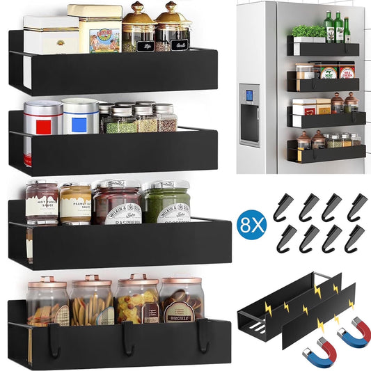 Magnetic Fridge Spice Rack Set (4-Pack)